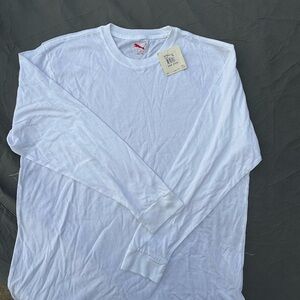 Puma Men’s Long-Sleeve Crewneck Shirt — White